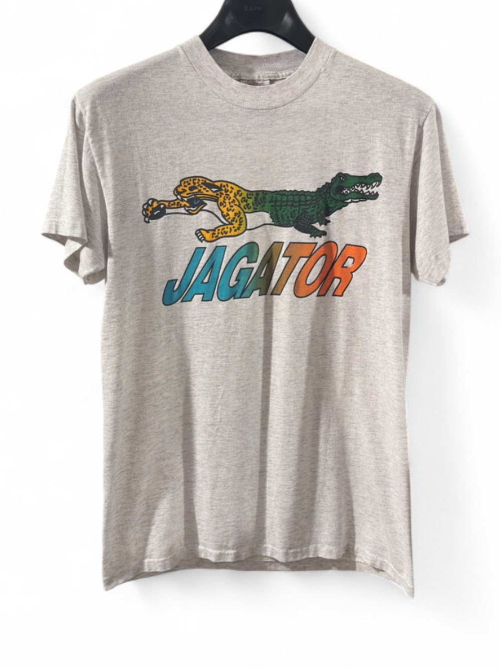 Vintage JAGATOR Single-Stitch Grey Graphic T-shirt Size Men’s Medium